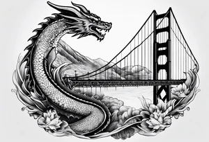 Golden Gate Bridge with a dragon tattoo idea
