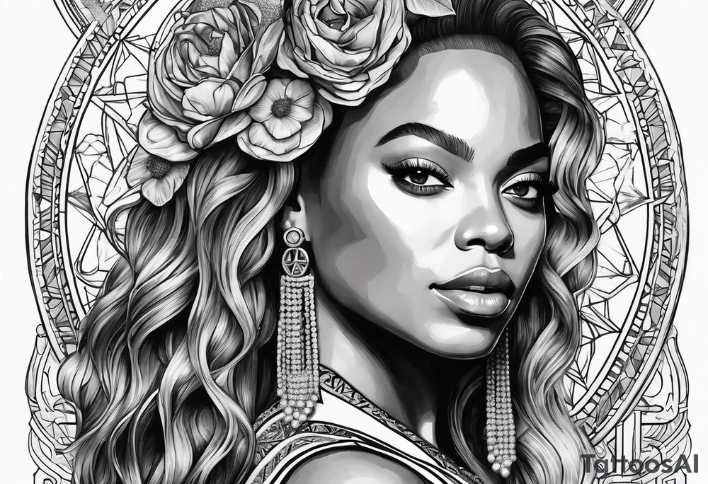 Beyoncé as the Libra zodiac sign in the stars tattoo idea