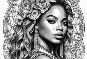 Beyoncé as the Libra zodiac sign in the stars tattoo idea
