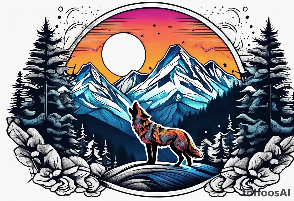 Mountains
Wolf
Forest
Sunset
Moon tattoo idea