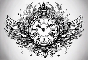 Lyon et horloge réglé à 10h28. tattoo idea