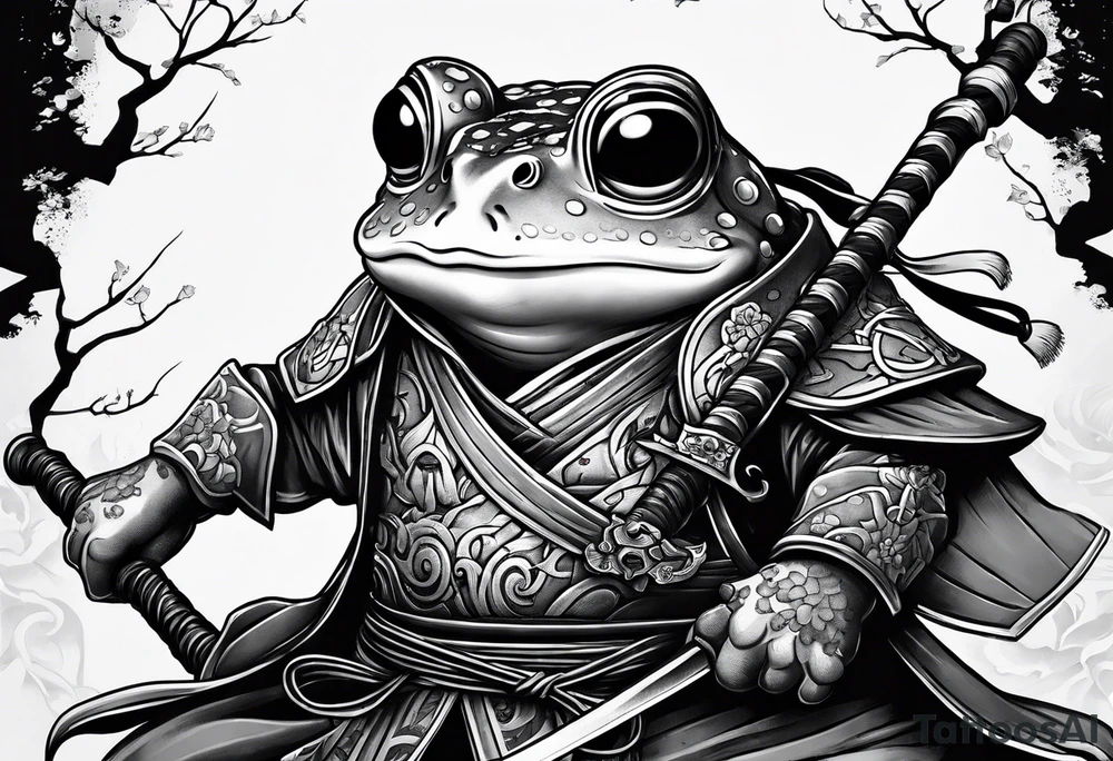 Frog samurai tattoo idea