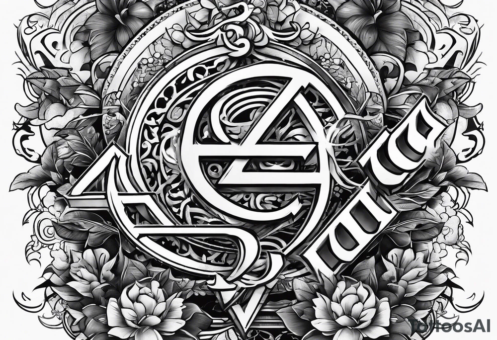the letters OTG with a cool font tattoo idea