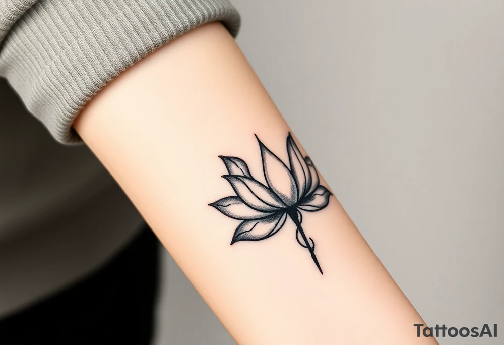 Lotus and Leo symbol tattoo idea