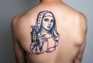 nun with lantern tattoo idea