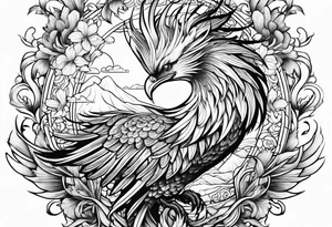 Japanese phoenix tattoo idea