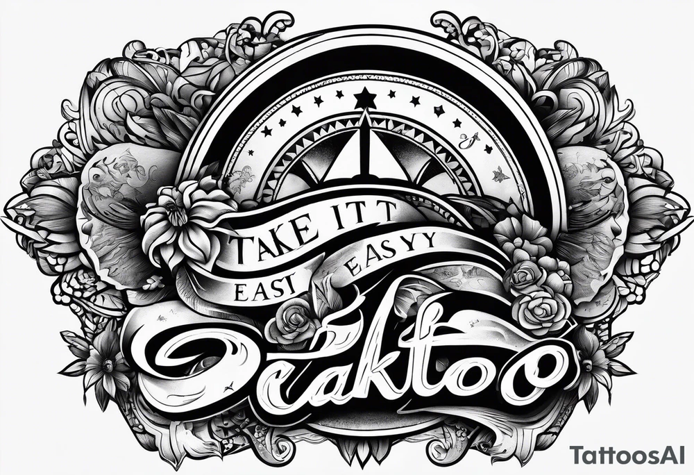 text that says take it easy tattoo idea
