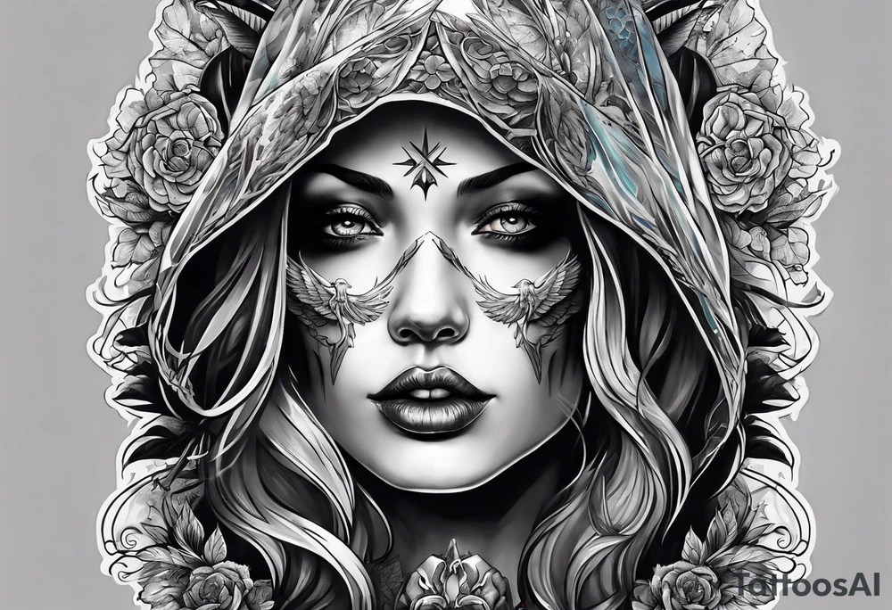 portrait of the death angel tattoo idea