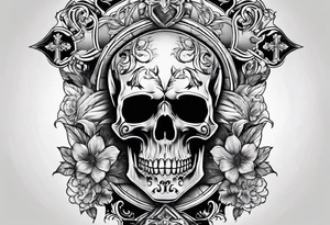 Cross with a skull tattoo idea