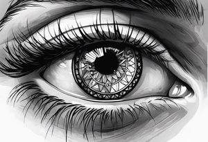 eye with reflection of cosmos tattoo idea