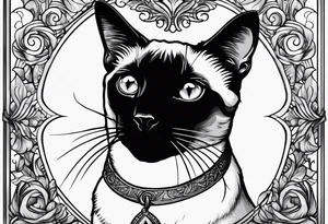 Siamese cat looking at a dog tattoo idea