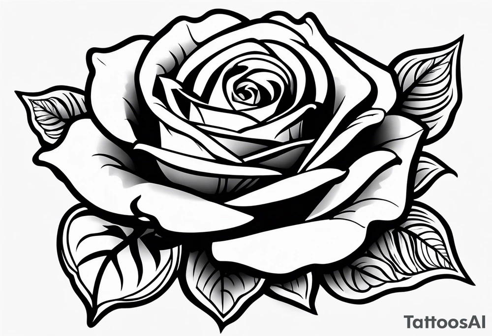 Feminine tattoo of a rose with the stem spelling out “mamá” tattoo idea