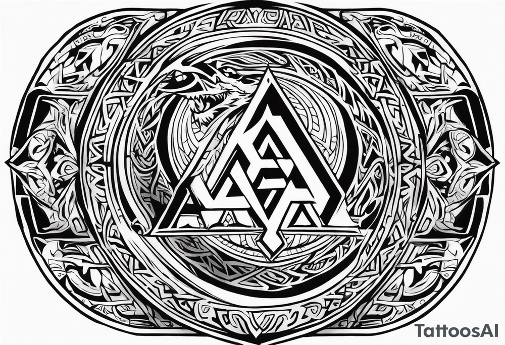 Valhalla sword shield dragon axe Valknut tribal lion tattoo idea Valhalla sword shield dragon axe Valknut tribal lion tattoo idea