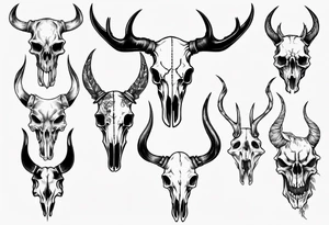 animal skulls tattoo idea