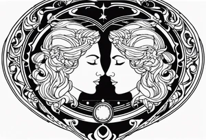 Aquarius, Janus, timeless clock tattoo idea