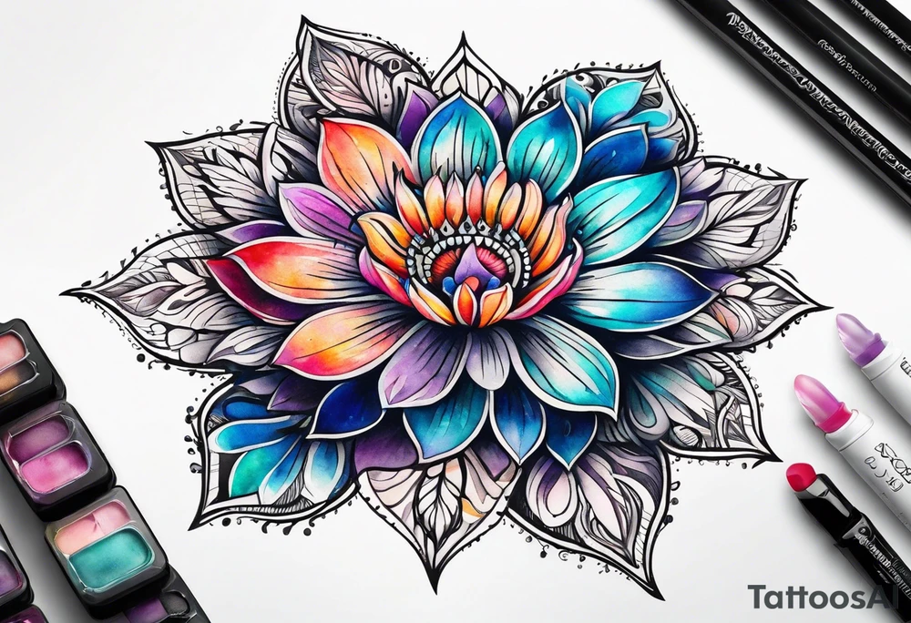 Mandala flower tattoo idea