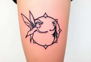 Walt Disney   tinker bell and winer tinker bell  in the form of a ying yang sign add Peter  Pan and   Wendy Darling tattoo idea