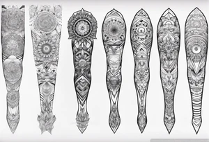 mandala full leg sleeve tattoo idea