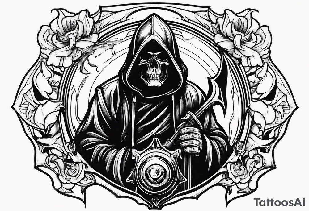 Grim reaper firefighter tattoo idea