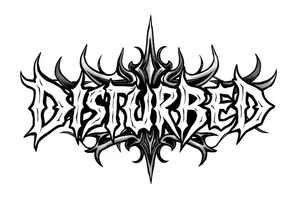 Lettering metal neotribal of the word Disturbed tattoo idea