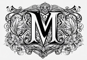 the letter M with the letter G hidden tattoo idea