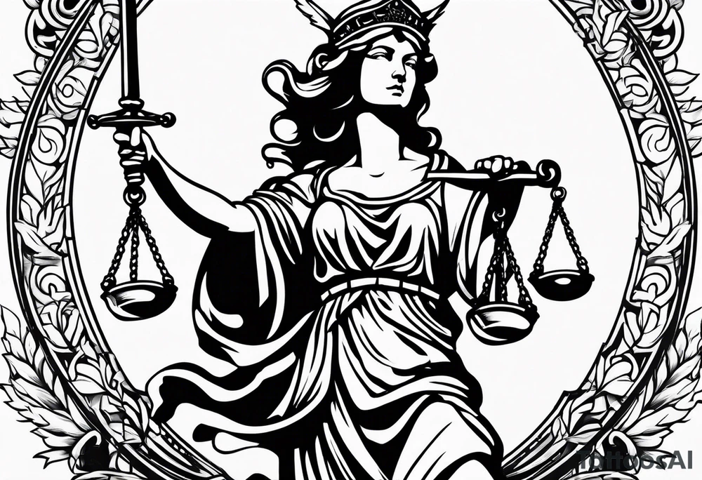 lady justice tattoo idea
