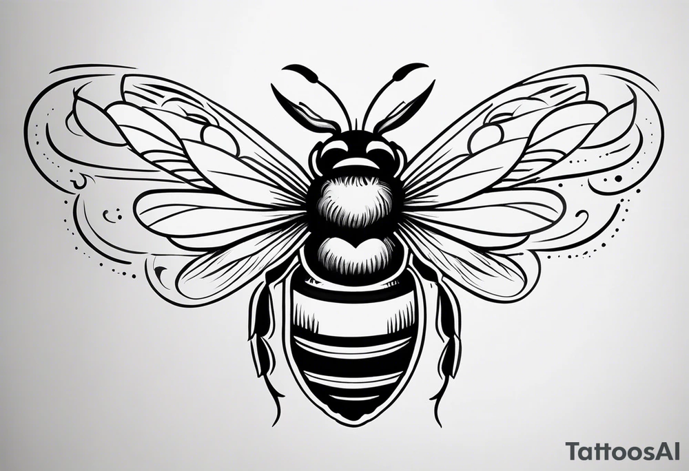 Harlow with a bumblebee flying off the end of the name tattoo idea