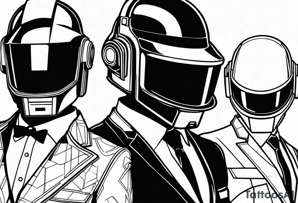 daft punk band from top to bottom tattoo idea