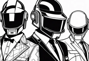 daft punk band from top to bottom tattoo idea