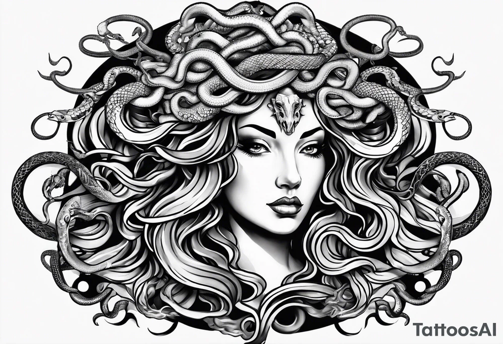 Medusa with snakes tattoo idea