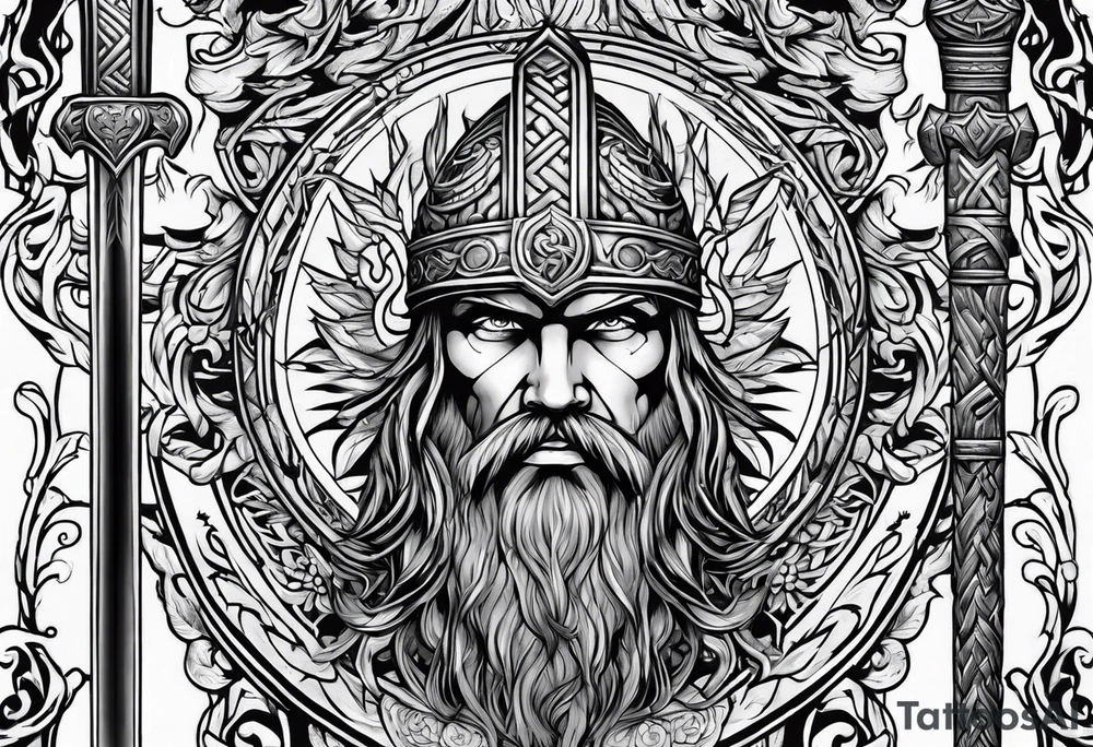 Viking sword Valhalla tattoo idea