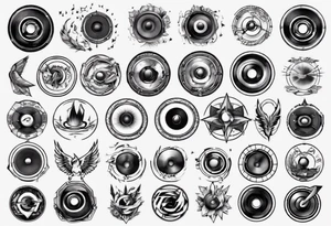 round speaker tattoo idea