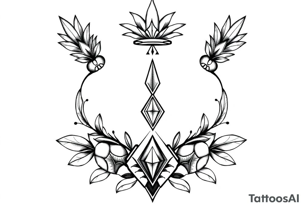 Pubic crown wide top pineapple
diamond vagina and anus tattoo idea