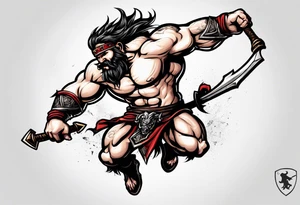 leaping barbarian tattoo idea