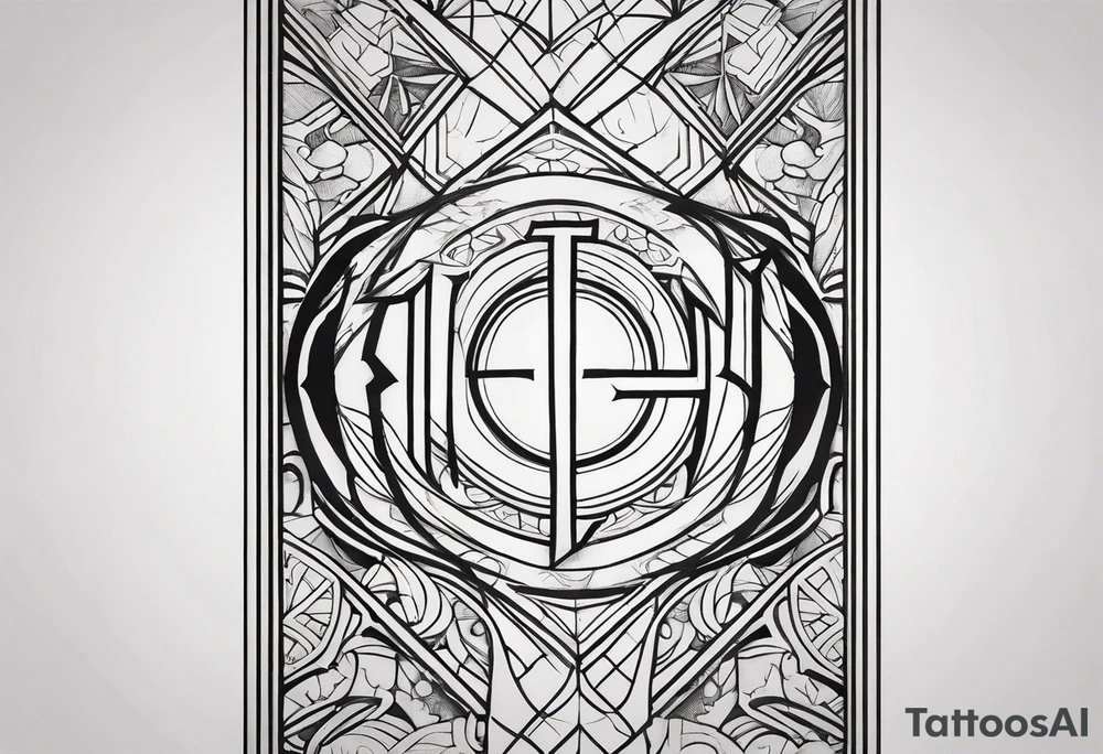 power text vertical tattoo idea
