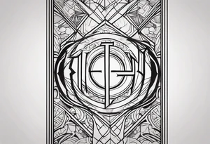 power text vertical tattoo idea