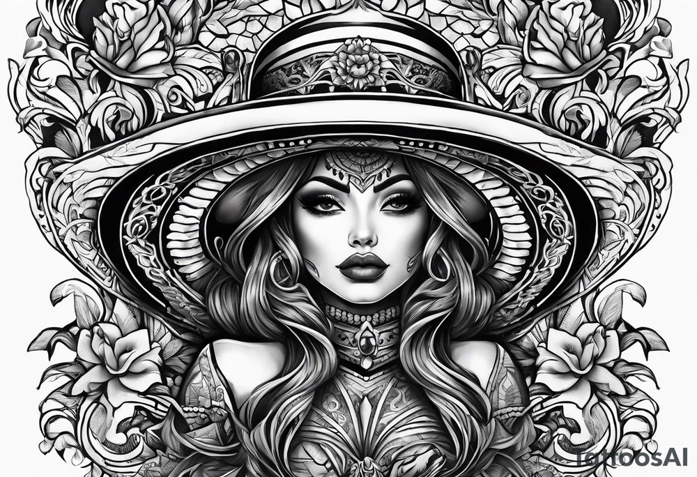 Gothic mariachi forearm tattoo idea