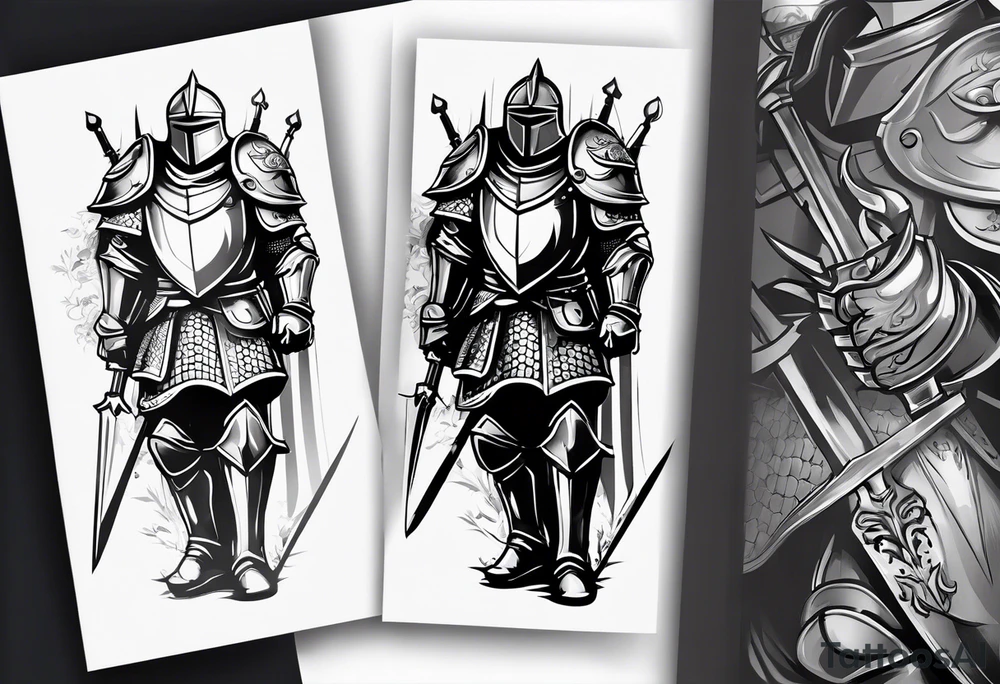 knight with heavy armor tattoo idea