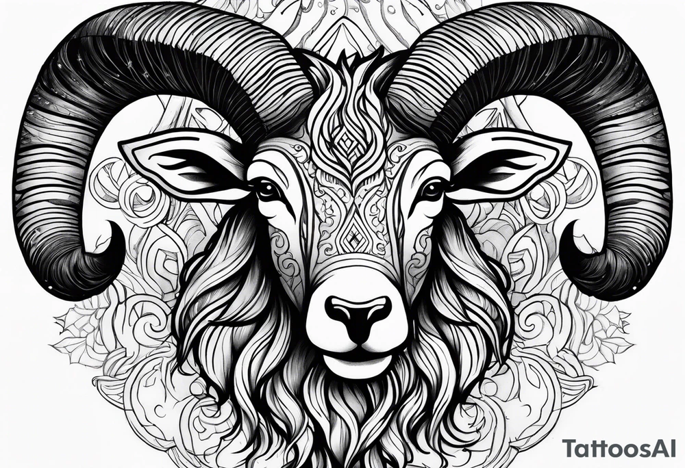 Aries fire trippy tattoo idea