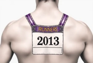 Running bib 2013 purple and gold tattoo idea