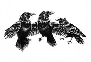 Irish non religious 3 ravens tattoo idea