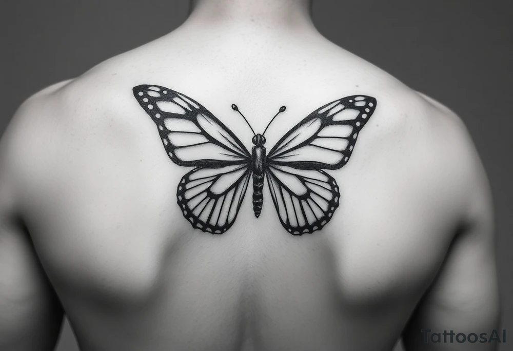 I want a photo that represents my daughter. Something like an architectural butterfly, minimalist. The tattoo is for a man. tattoo idea