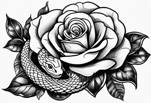 Snake with yellow rose tattoo idea