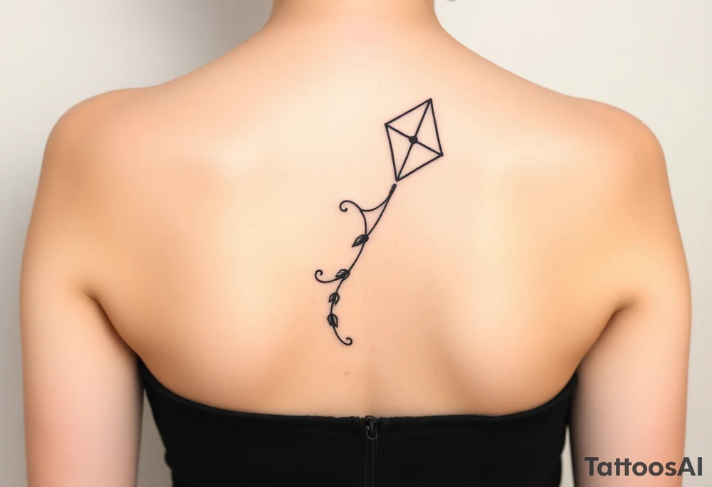 hand letting go kite tattoo idea