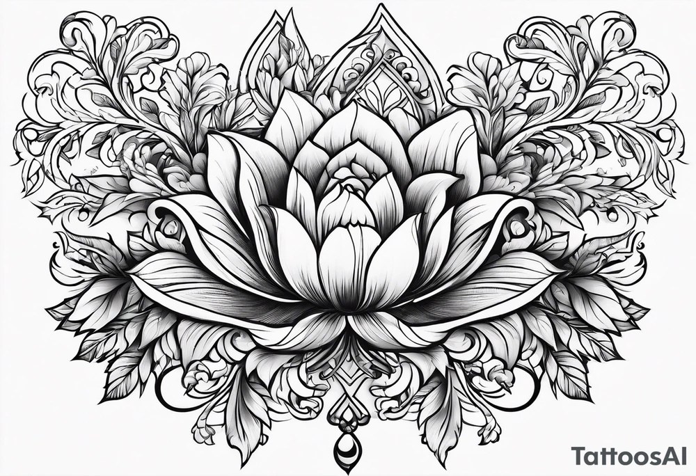 ornaments of flowers tattoo idea