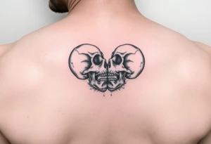 kissing skulls tattoo idea