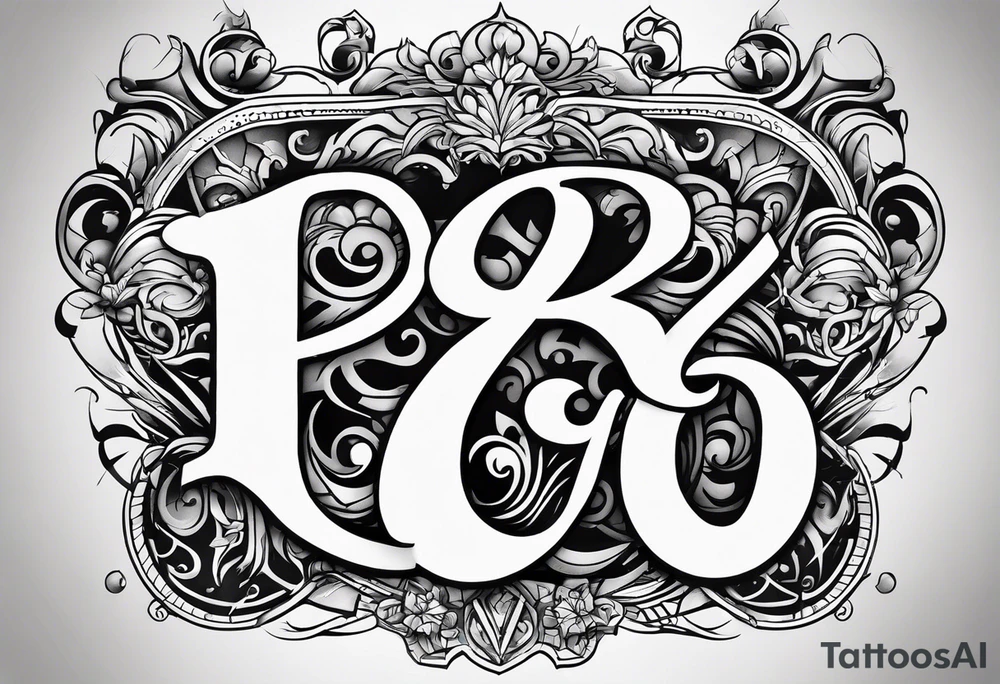 Tattoo with the letters P, B, R, M tattoo idea