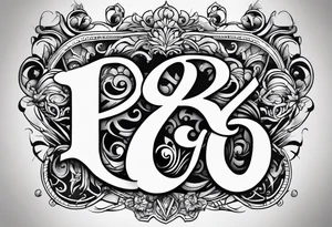 Tattoo with the letters P, B, R, M tattoo idea