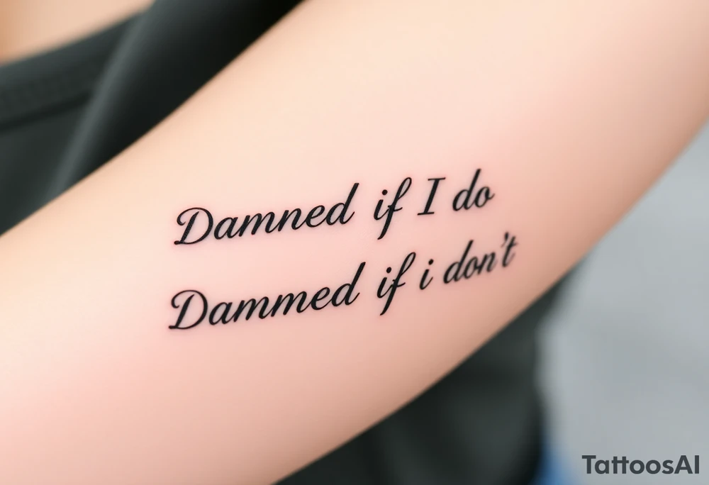 Damned if I do and Damned if i don't tattoo idea
