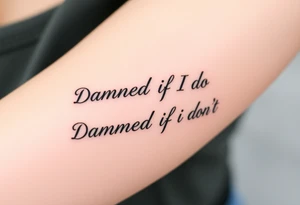 Damned if I do and Damned if i don't tattoo idea
